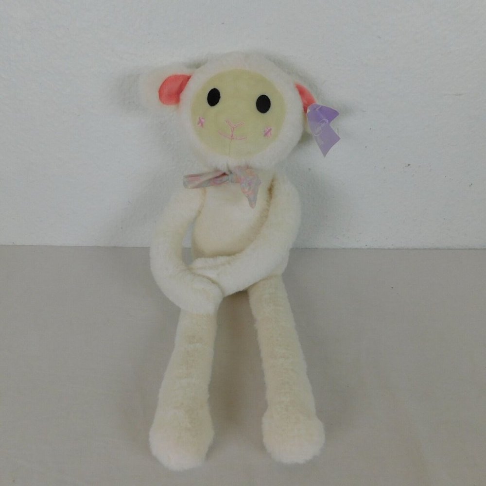 Holiday Home Lamb Sheep Plush White Toy 18” HookLoop Paws Hugger Stuffed Animal